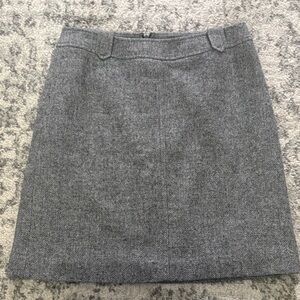 Talbots Gray Herringbone A-Line Mini Skirt